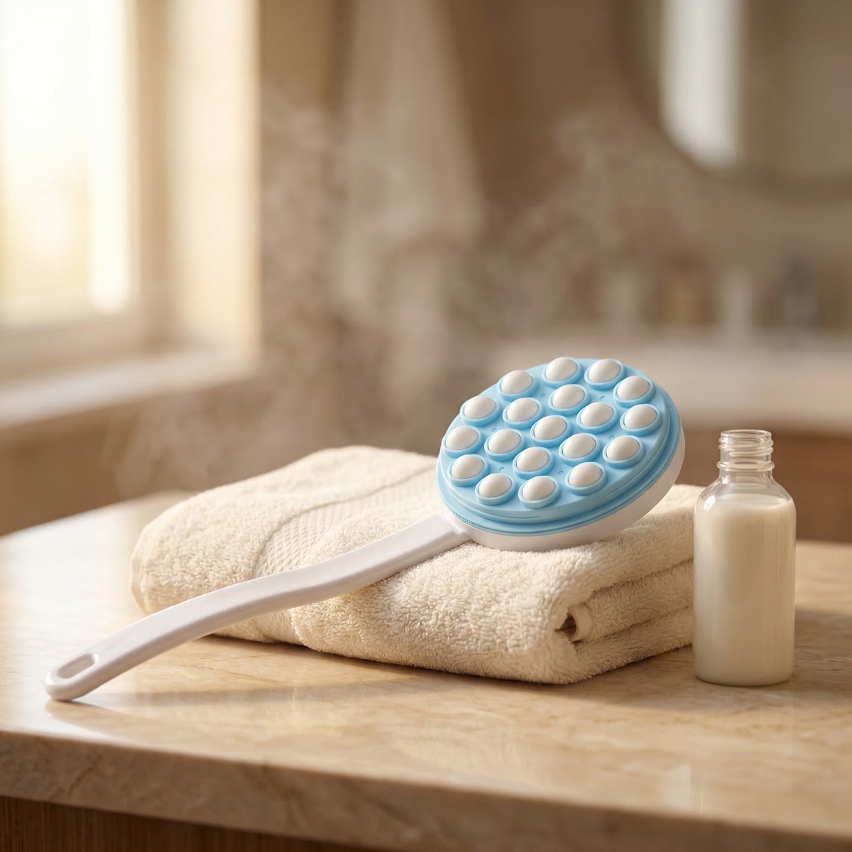 Lavivio Lotion Applicator for Back with 19 circular rollers and long ergonomic handle